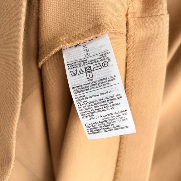 Old Navy NWT Long Line Cardi Coat XL Jacket Tan Camel Oversized Stretch Capsule - Picture 6 of 6